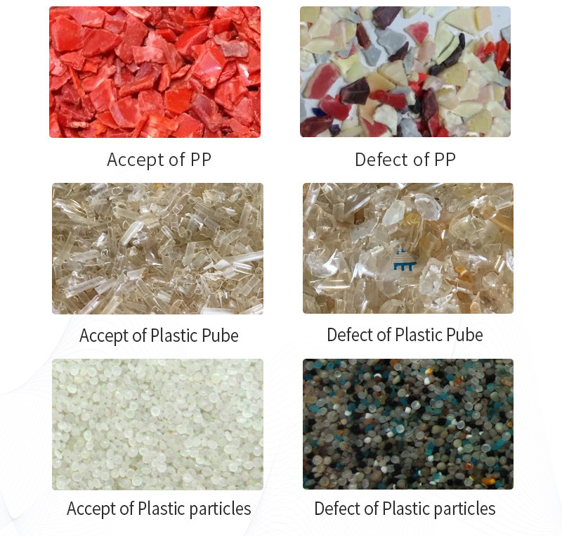 De HDPE automatique de deux machine en plastique de trieuse de couleur de LDPE de pe de descendeurs de la couche 4 ABS de PVC