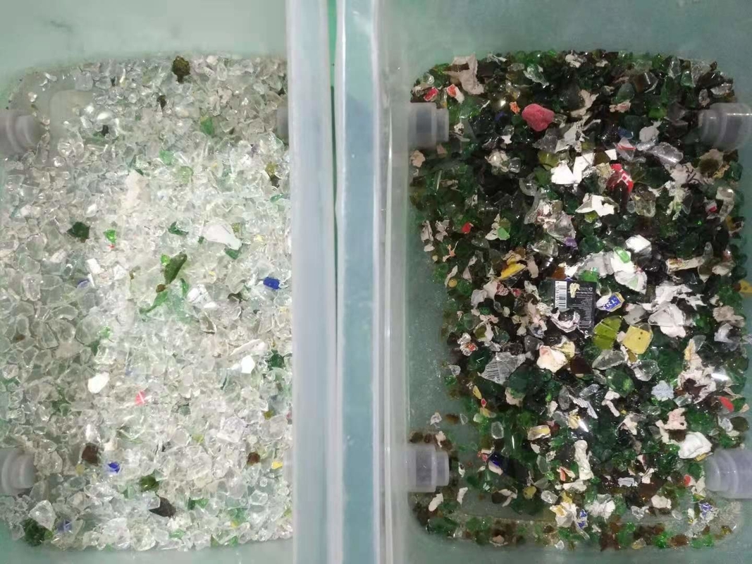 Machine de tri des couleurs de verre de recyclage à haute capacité pour le mélange du verre