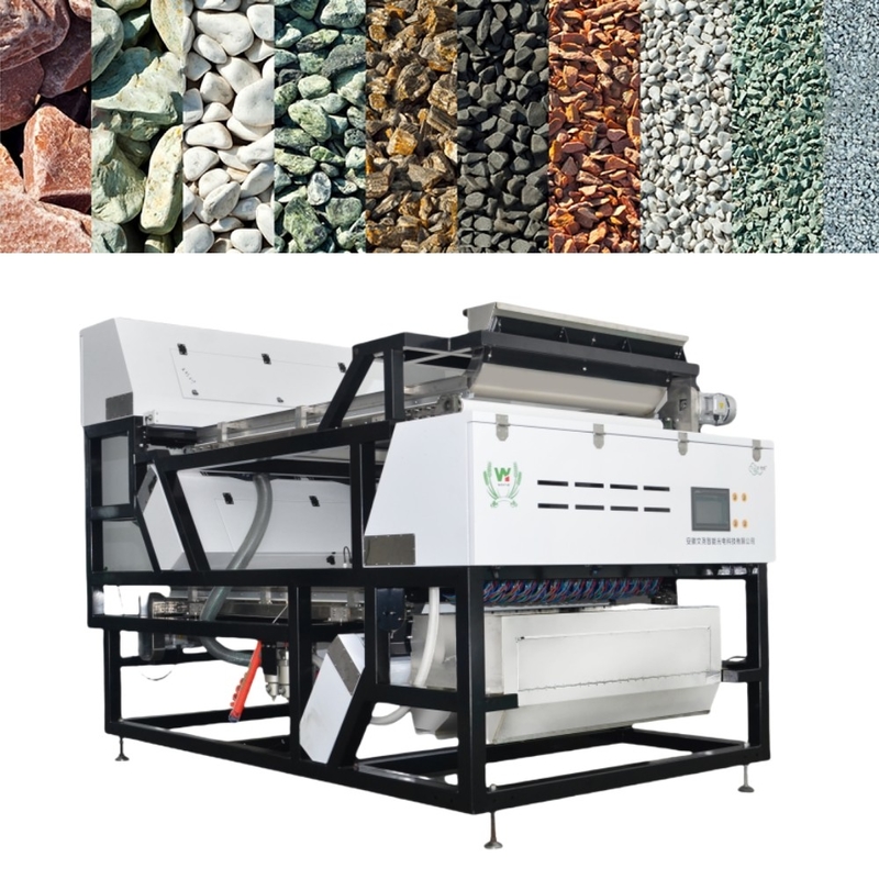 Machine de tri des couleurs minérales à haute capacité Wenyao Double couche de ceinture de minerai sec et humide de pierre avec éjecteur SMC 16 trous