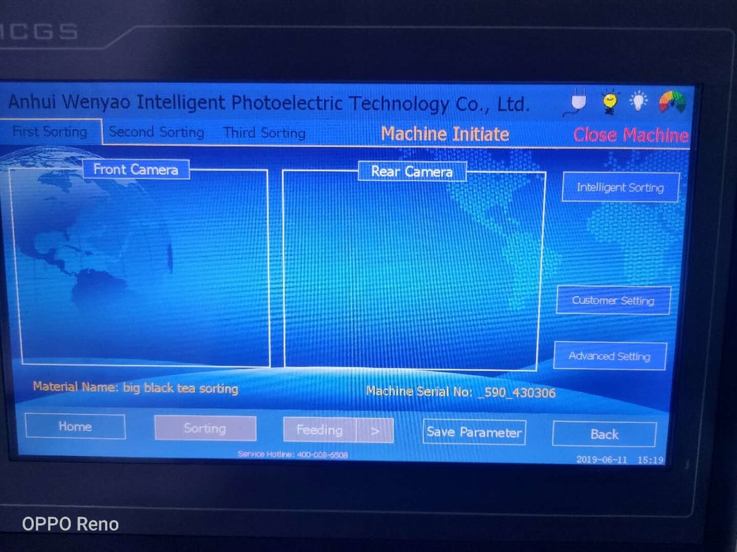 Trieuse en plastique optique de couleur de CCD pour la machine de développement de réutilisation en plastique garantie de 2 ans