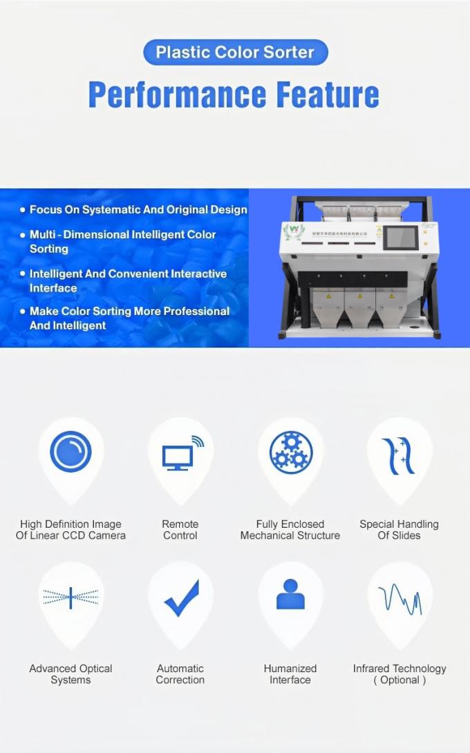 3 fabricant de chute Vente directe de la caméra CCD PET PVC PP machine de tri des couleurs en plastique 2