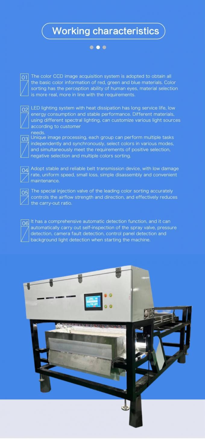 Machine de tri des couleurs minérales à haute capacité Wenyao Double couche de ceinture de minerai sec et humide de pierre avec éjecteur SMC 16 trous 2